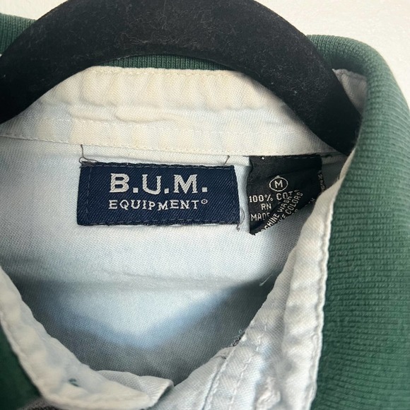 Vintage B.U.M. Equipment Abstract Polo Shirt 90's Cotton Medium - Picture 2 of 3
